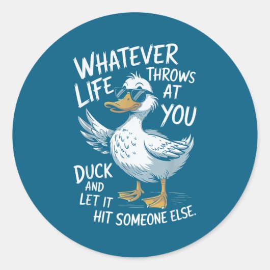 Sticker Rond Funny Duck Shirt Funny Quote Graphic Tees For Men  (Devant)