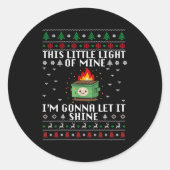 Sticker Rond Funny Dumpster Fire Ugly Christmas Sweaters For Me (Devant)