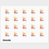 Sticker Rond Funny Eat Drink Nap Repeat (Feuille)