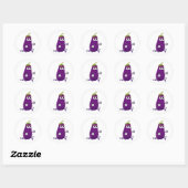 Sticker Rond Funny Eggplant Runner (Feuille)