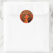 Sticker Rond Funny Elegant Giraffe Accessoré Style Africain (Sac)