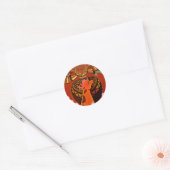 Sticker Rond Funny Elegant Giraffe Accessoré Style Africain (Enveloppe)