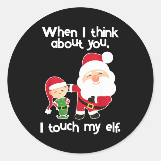 Sticker Rond Funny Elf Inappropriate Adult Humor Christmas Gift (Devant)