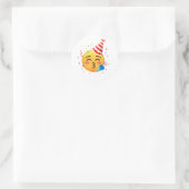 Sticker Rond Funny Emoticon Party (Sac)