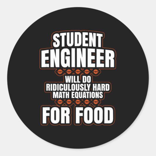 Sticker Rond Funny Engineer Engineering College Student S (Devant)