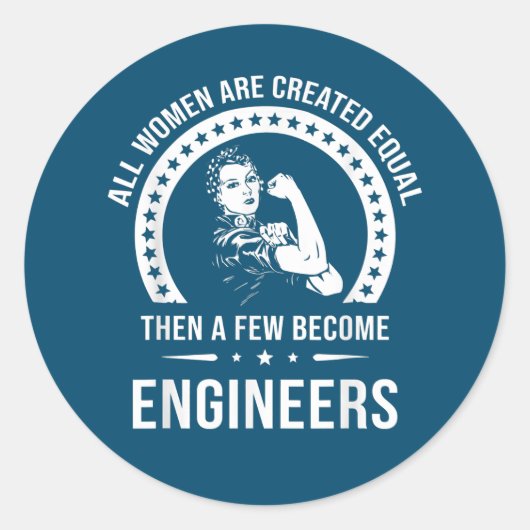 Sticker Rond Funny Engineer For All Women (Devant)
