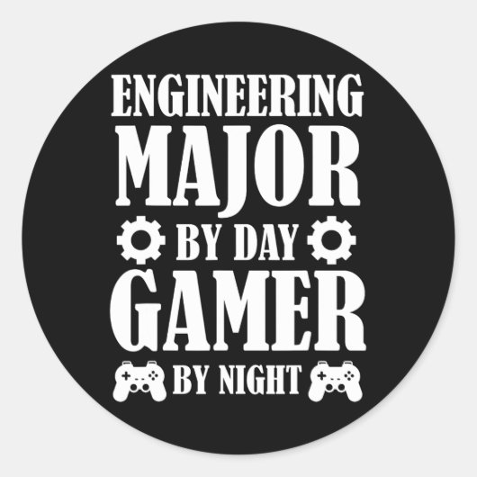 Sticker Rond Funny Engineering Student Engineer Gamer Gifts For (Devant)