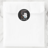 Sticker Rond Funny Enseignant Amoureux des chats Math Et Chat E (Sac)
