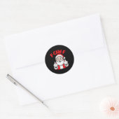 Sticker Rond Funny F-caw-f Santa Middle Finger Sarcastic Xmas P (Enveloppe)