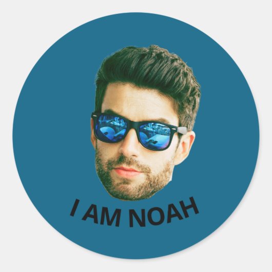 Sticker Rond Funny Face Cture Birthday Party Matching  (Devant)