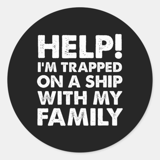 Sticker Rond Funny Family Cruise Shirt Correspondant Vacances C (Devant)