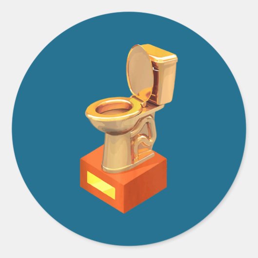 Sticker Rond Funny Fantasy Football Loser Toilet  (Devant)