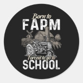 Sticker Rond Funny Farmer Shirt Men Tractor Boys Tractor Lover (Devant)