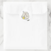 Sticker Rond Funny Fat Cat déversé mayonnaise (Sac)