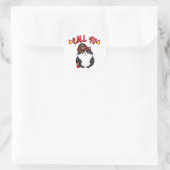 Sticker Rond Funny Fat cat est un pompier (Sac)