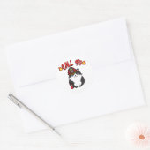 Sticker Rond Funny Fat cat est un pompier (Enveloppe)