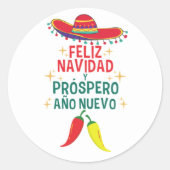 Sticker Rond Funny feliz navidad (Devant)