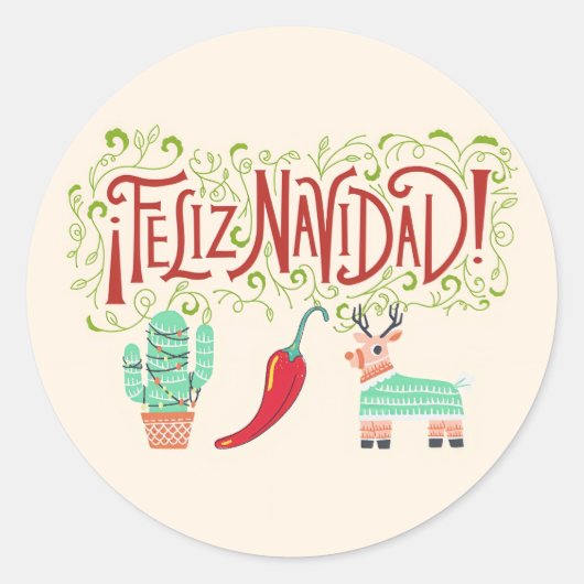 Sticker Rond Funny feliz navidad (Devant)