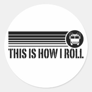 Sticker Rond Funny Firefighter