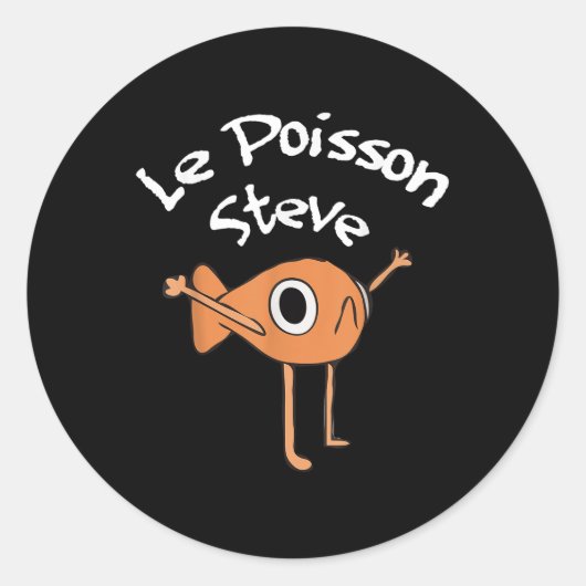 Sticker Rond Funny Fish Le Poisson Steve Funny Mème Outfit _1 (Devant)