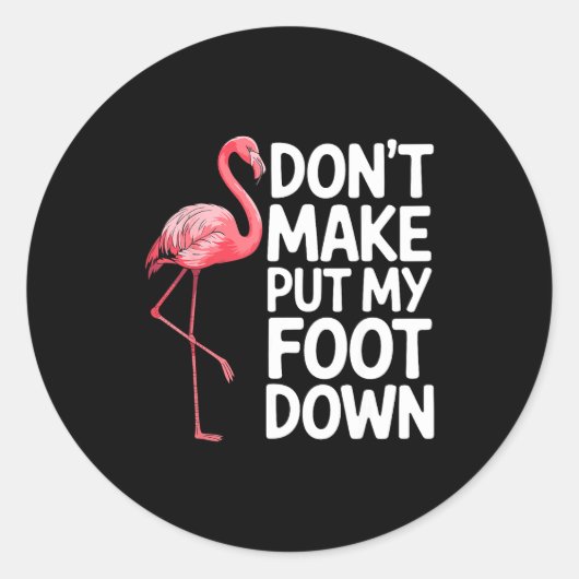 Sticker Rond Funny Flamingo Design For Men Women Kids Bird Nk F (Devant)