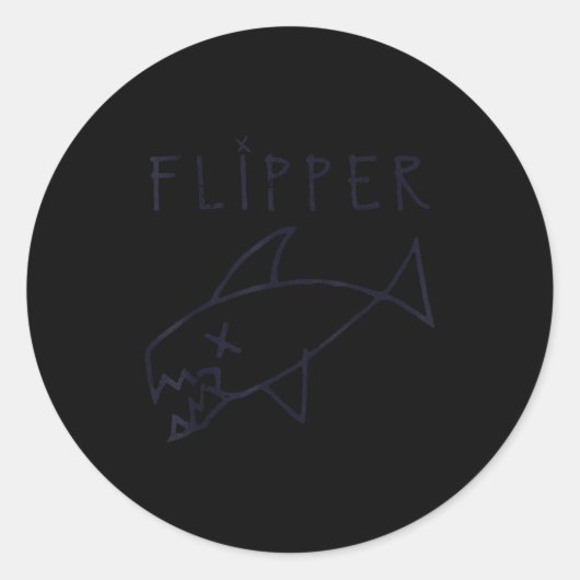 Sticker Rond Funny Flipper Fish Die Sarcastic Graphic (Devant)