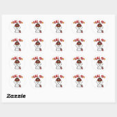 Sticker Rond Funny Fluffy dog est un pompier (Feuille)