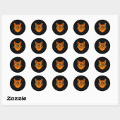 Sticker Rond Funny Fox Sungles 67 Six Seven Meme  (Feuille)
