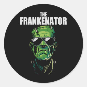 Sticker Rond Funny Frankenstein Le Frankenator Halloween Horro