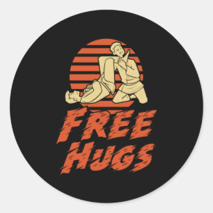 Sticker Rond Funny Free Hugs