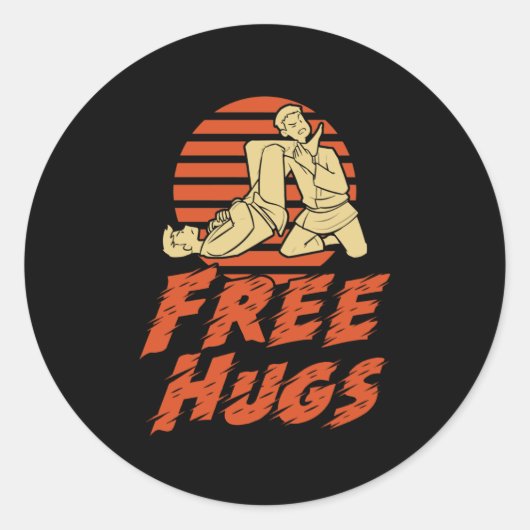 Sticker Rond Funny Free Hugs (Devant)