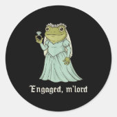 Sticker Rond Funny Frog Engagement Matching Couples Tee Snarky  (Devant)