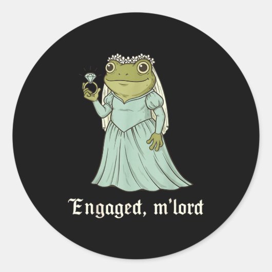Sticker Rond Funny Frog Engagement Matching Couples Tee Snarky  (Devant)