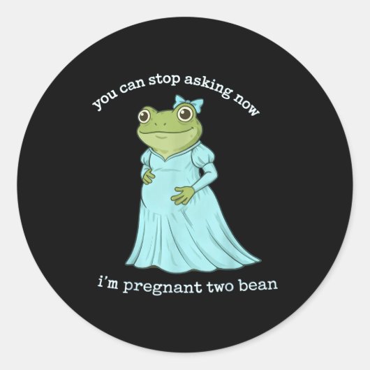 Sticker Rond Funny Frog Pregnancy Announcement Medieval Pregnan (Devant)