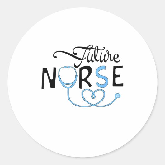 Sticker Rond Funny Future Nurse Nursing School Student Nurse In (Devant)