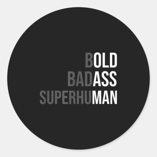 Sticker Rond Funny Gag Gift For Dad - Old Man Bold Bad Superhum (Devant)