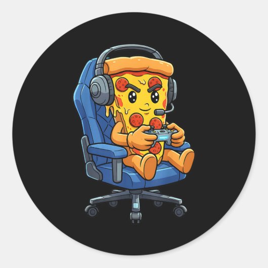 Sticker Rond Funny Gamer Zza Gaming Video Game Enthusiast Boys (Devant)