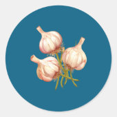 Sticker Rond Funny Garlic Plants  (Devant)