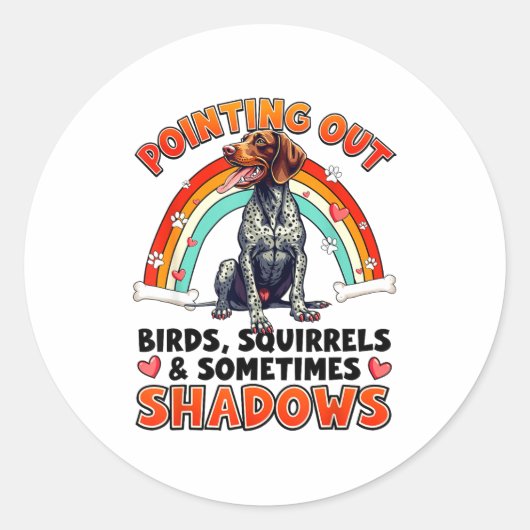 Sticker Rond Funny German Shorthaired Inter Design For Dog Love (Devant)