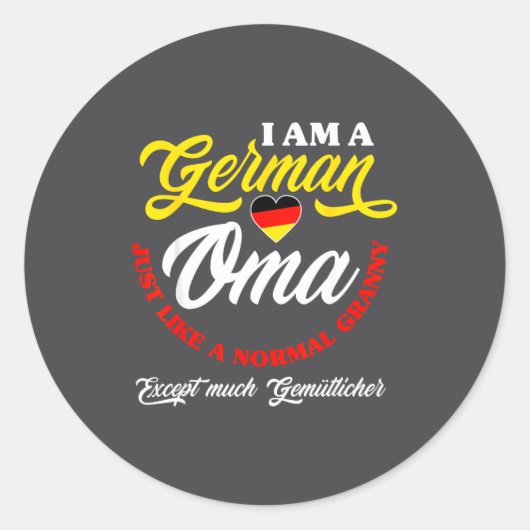 Sticker Rond Funny Germany German Oma German Granny Deutsche Om (Devant)