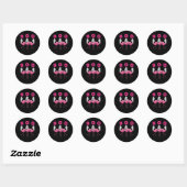 Sticker Rond Funny Ghost Flamingo Boo Halloween Costume Toxits (Feuille)