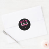 Sticker Rond Funny Ghost Flamingo Boo Halloween Costume Toxits (Enveloppe)
