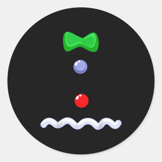 Sticker Rond Funny Gingerbread Man Christmas Costume  (Devant)