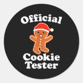 Sticker Rond Funny Gingerbread Man Cookie Tester Christmas  (Devant)