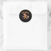Sticker Rond Funny Gingerbread Man Oh Snap 67 Baseball Meme Fun (Sac)