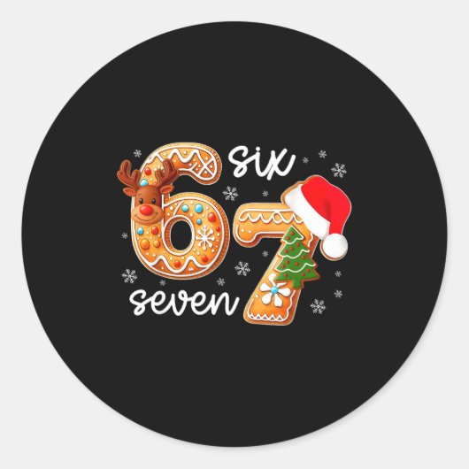 Sticker Rond Funny Gingerbread Six Seven 67 Ice Cream Drip Chri (Devant)