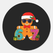 Sticker Rond Funny Gingerbread Six Seven 67 Ice Cream Drip Chri (Devant)