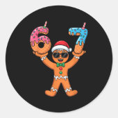 Sticker Rond Funny Gingerbread Six Seven Meme Christmas Brainro (Devant)