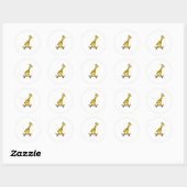 Sticker Rond Funny Giraffe Lover Giraffe Skateboard (Feuille)