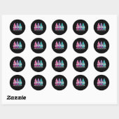 Sticker Rond Funny Gnomies Thyroid Cancer Awareness Month Ribbo (Feuille)